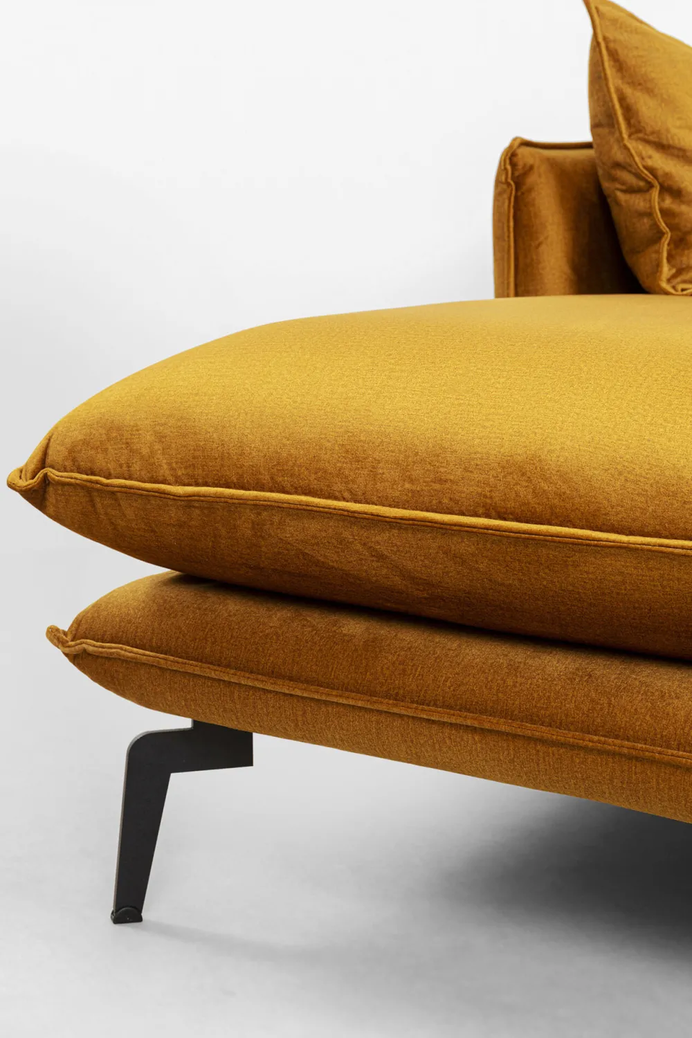 KARE Design Kulmasohvat*Monza Kulmasohva - Samettia, Curry, Vasen 296cm