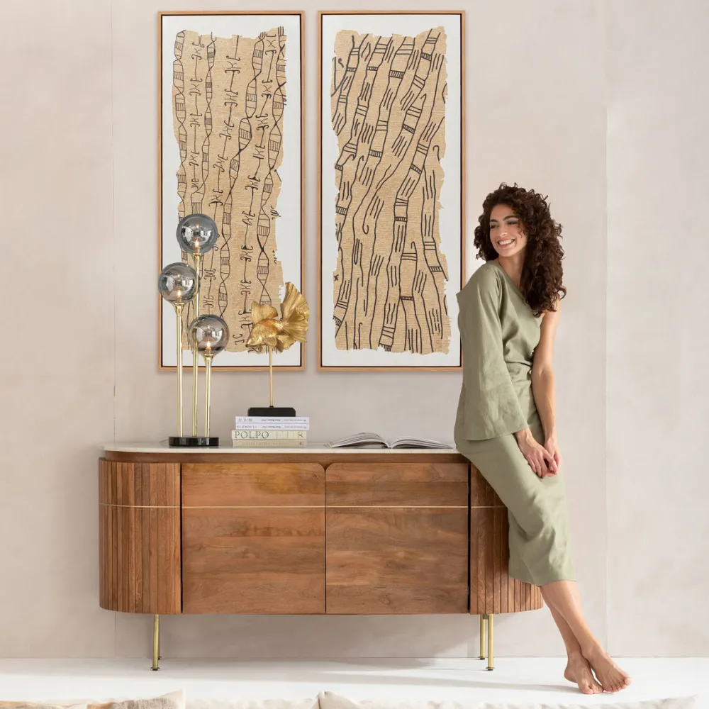 KARE Design Taulut*Native Spirals Kehystetty Taulu 50x150cm