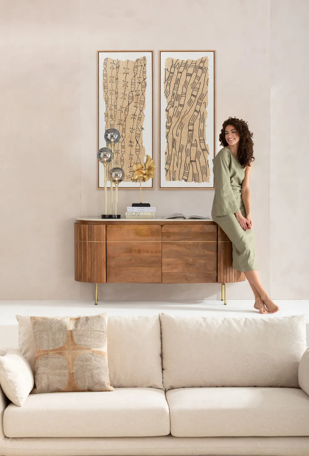 KARE Design Taulut*Native Spirals Kehystetty Taulu 50x150cm