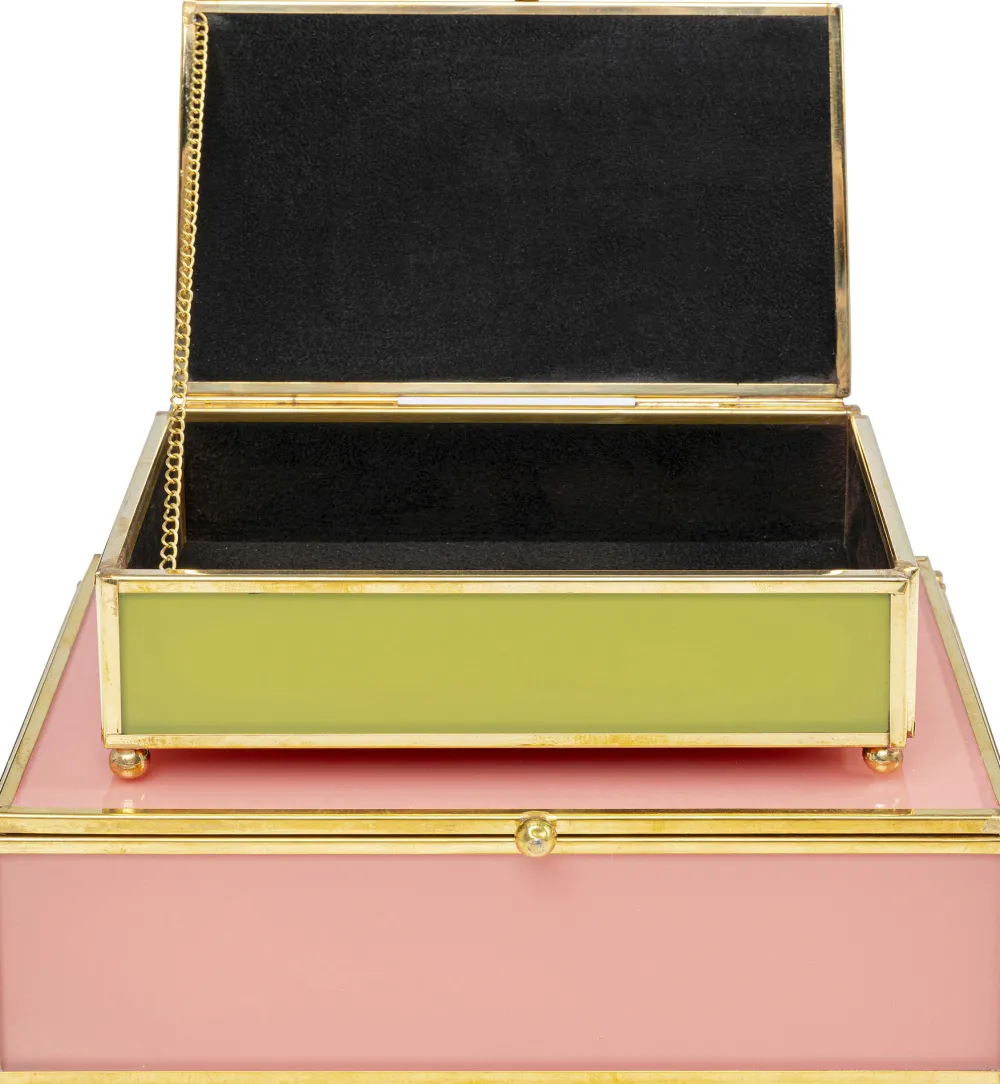 KARE Design Sisustuslaatikot|Korurasiat*Neomi Laatikko Vihreä/pinkki (2/Setti)