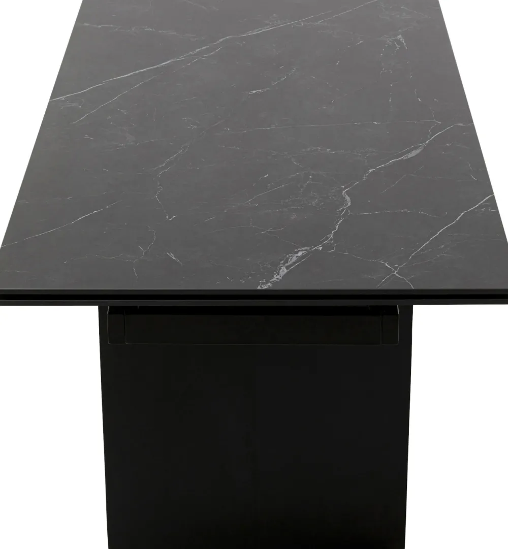 KARE Design Pöydät*Novel Jatkettava Ruokapöytä - Keraaminen Pöytälevy, Musta 180(40+40)x90cm