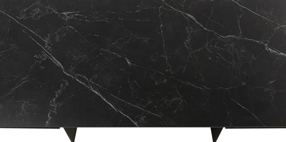 KARE Design Pöydät*Novel Jatkettava Ruokapöytä - Keraaminen Pöytälevy, Musta 180(40+40)x90cm