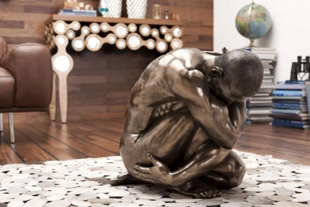 KARE Design Koriste-Esineet*Nude Man Hug Koriste-esine, Patsas, Pronssi 54cm