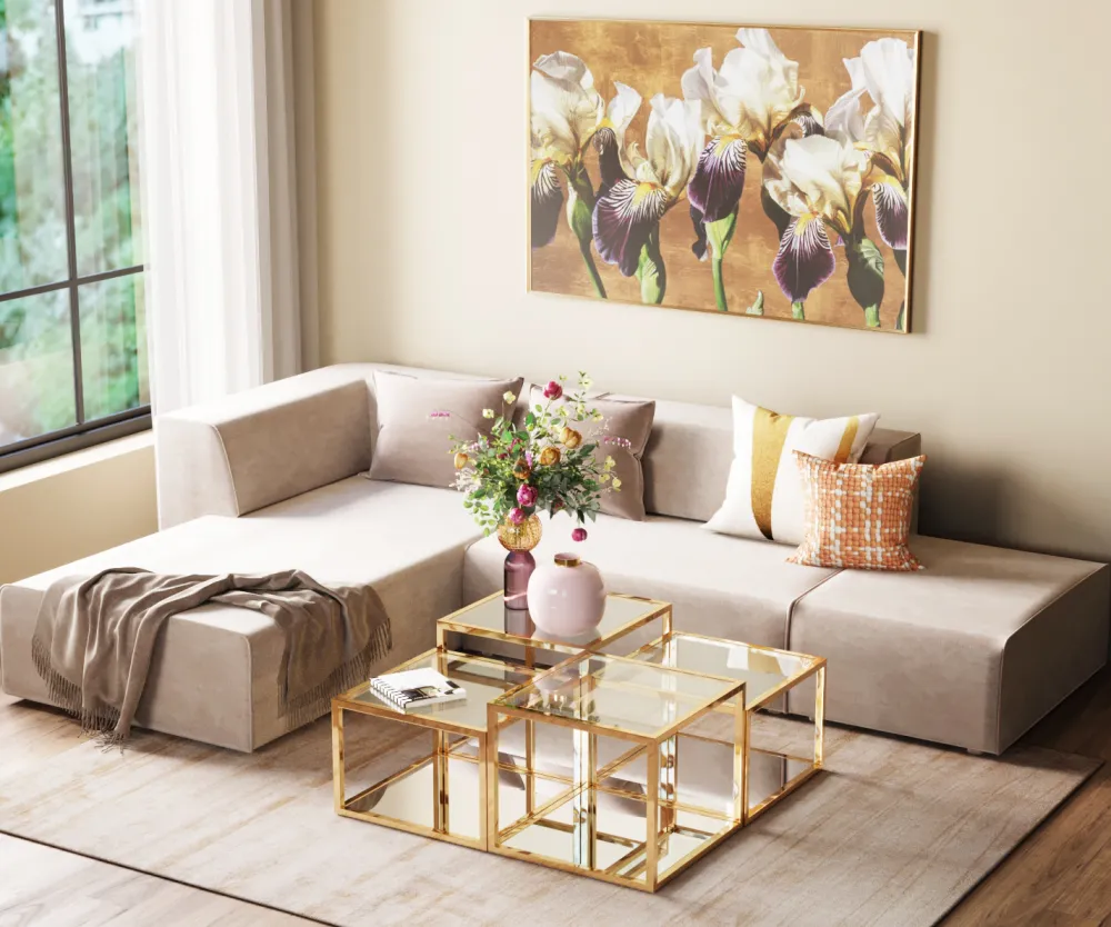 KARE Design Sohvapöydät*Orion Sohvapöytä, Kulta (4/Setti)