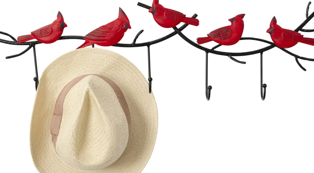 KARE Design Seinänaulakot*Parrots Papukaijat Seinänaulakko, Puna-musta 72cm