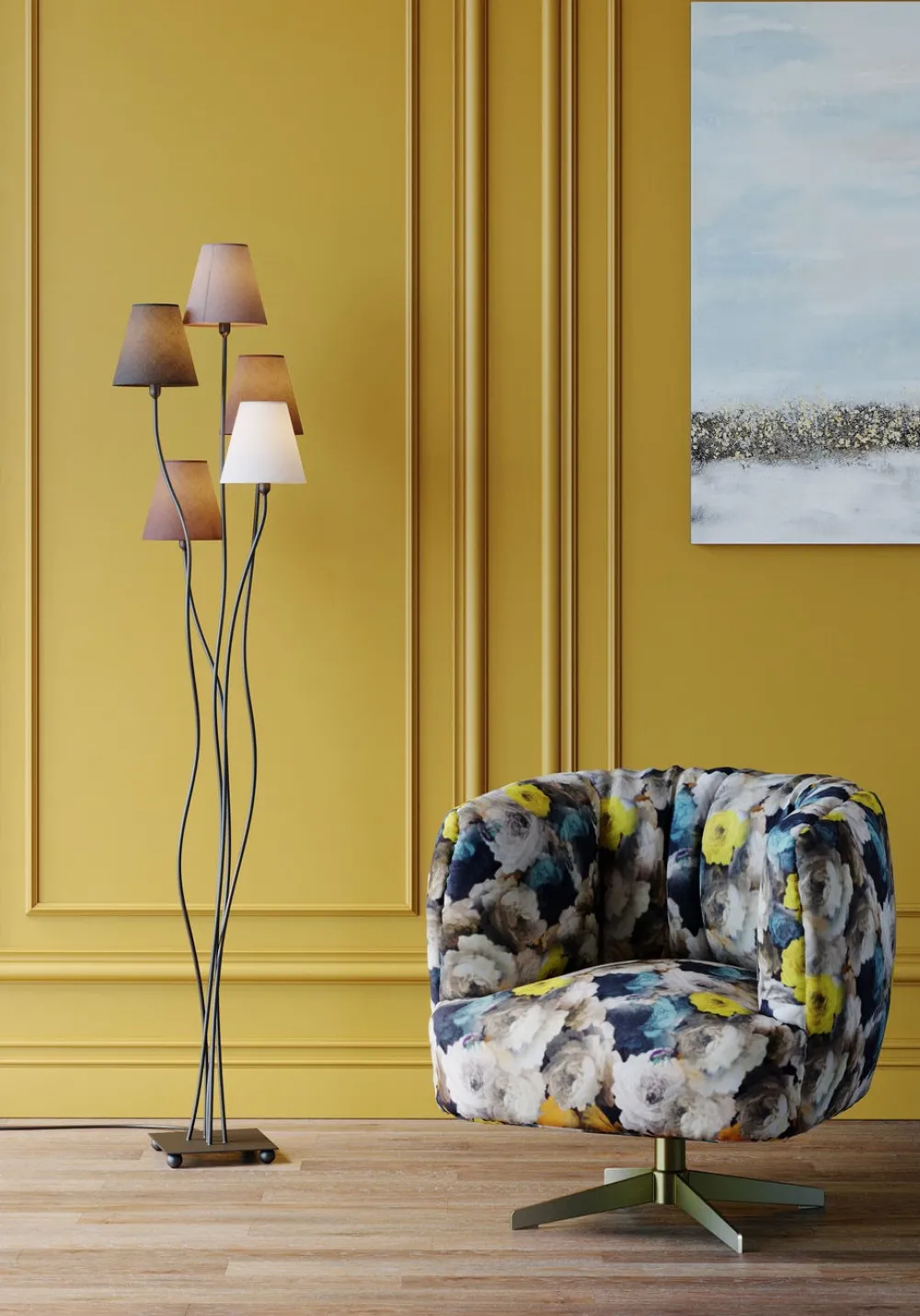 KARE Design Nojatuolit*Peony Flower Kääntyvä Nojatuoli, Keltainen