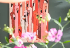 KARE Design Taulut|Olohuone*Picture Touched Flamingo Meeting Flamingo Taulu 90x120cm