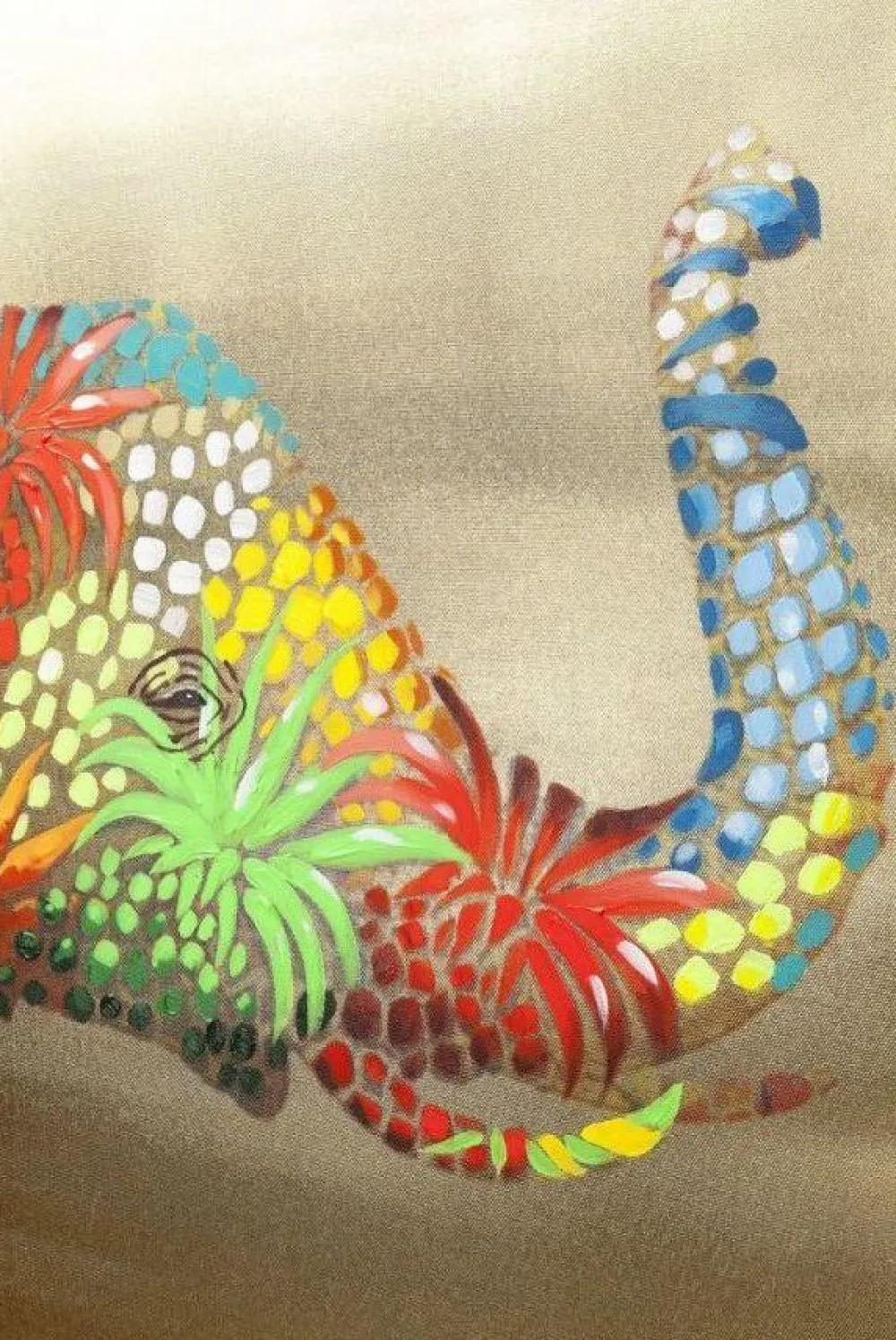 KARE Design Olohuone*Picture Touched Flower Elefant Elefantti Taulu 120x90cm