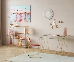 KARE Design Työpöydät*Polar Työpöytä Matta Messinki, 8mm Temperoitu Lasi