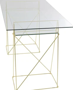 KARE Design Työpöydät*Polar Työpöytä Matta Messinki, 8mm Temperoitu Lasi