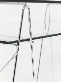 KARE Design Työpöydät*Polar Työpöytä, Toimistopöytä - Kromi, 8mm Temperoitu Lasi