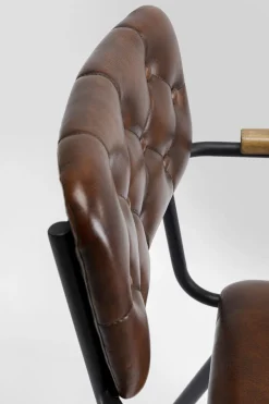 KARE Design Tuolit*Salsa Tuoli Käsinojilla- Nahkaa, Ruskea, Metalli