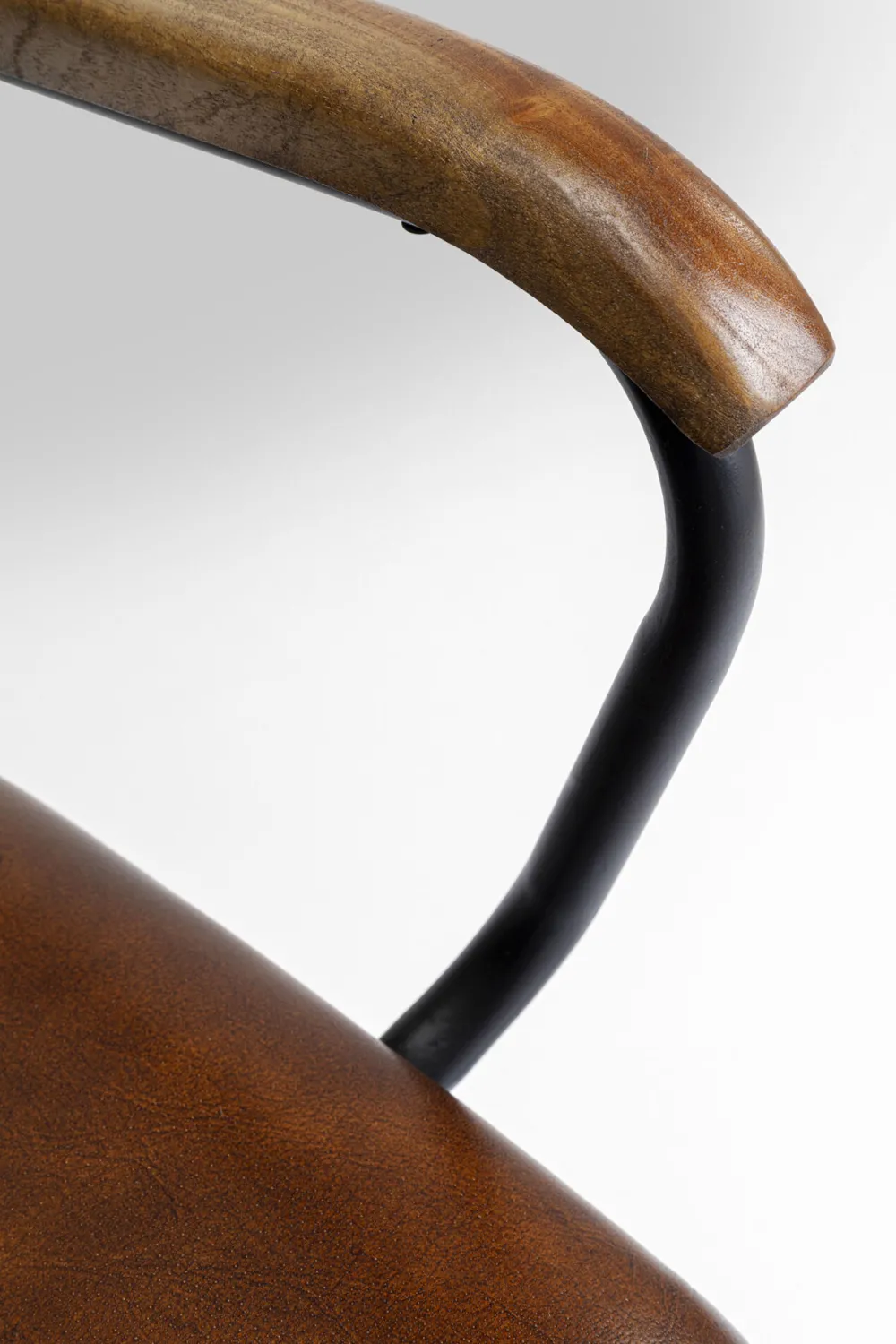 KARE Design Tuolit*Salsa Tuoli Käsinojilla- Nahkaa, Ruskea, Metalli