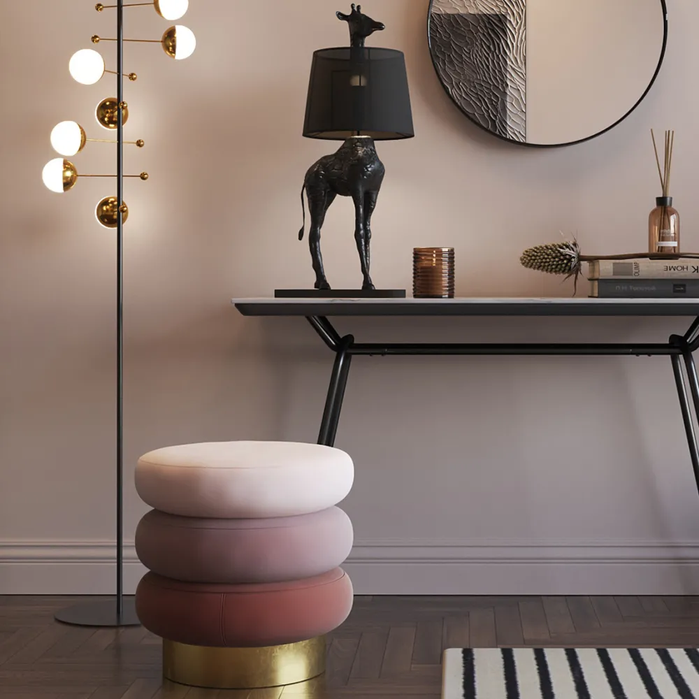 KARE Design Rahit Ja Jakkarat*Sandwich Mauve Rahi, Jakkara Ø45cm