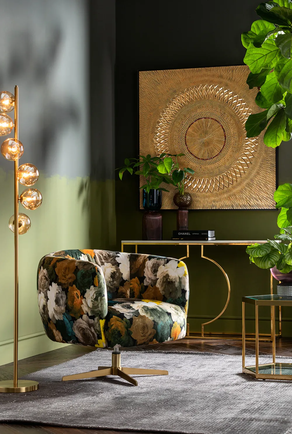 KARE Design Lattiavalaisimet*Scala Balls Lattiavalaisin Messinki 160cm