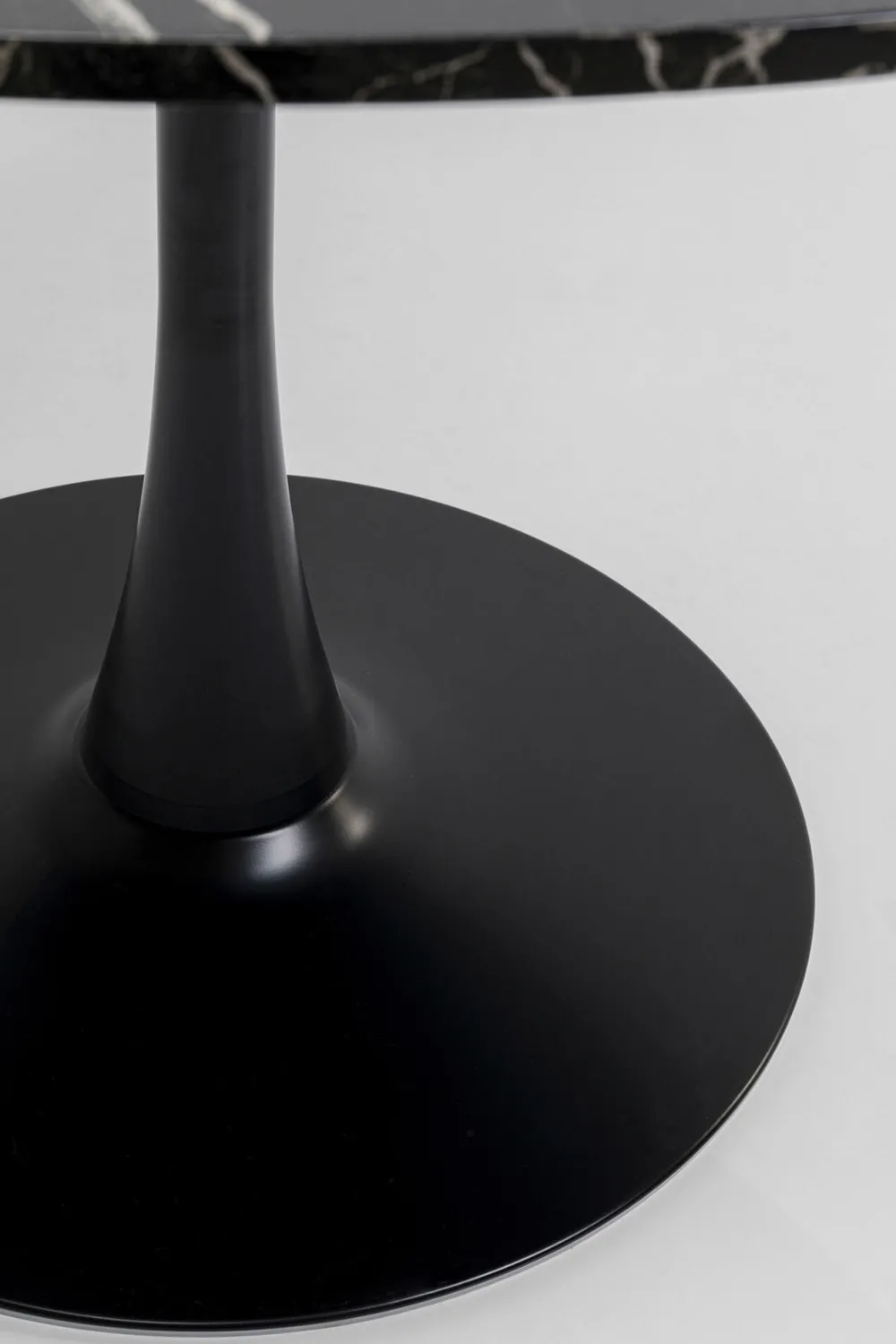 KARE Design Pöydät*Schickeria Pyöreä Pöytä - Marmorikuvioitu, Musta Ø110cm