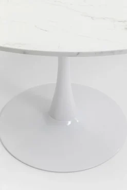 KARE Design Pöydät*Schickeria Pyöreä Pöytä - Marmorikuvioitu, Valkoinen Ø110cm