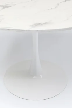 KARE Design Pöydät*Schickeria Pyöreä Pöytä -marmorikuvioitu, Valkoinen Ø80cm