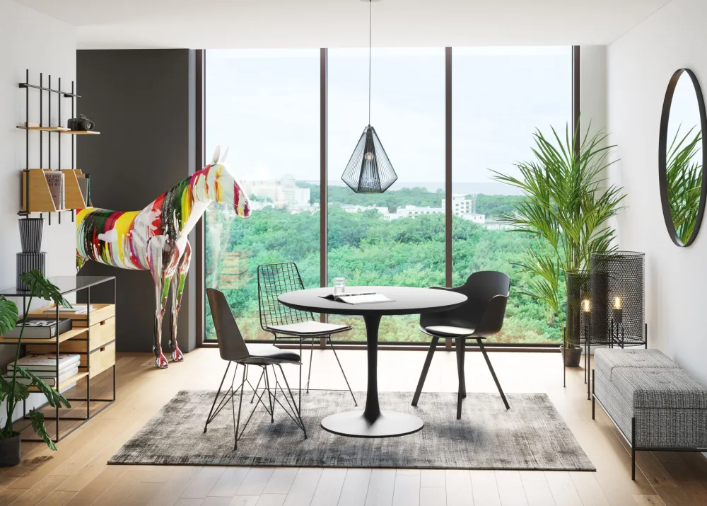 KARE Design Pöydät*Schickeria Pyöreä Pöytä, Musta Ø110