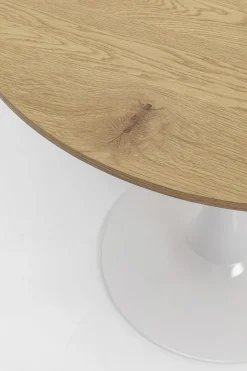 KARE Design Pöydät*Schickeria Pyöreä Ruokapöytä - Tammipinnoite, Valkoinen Ø80cm