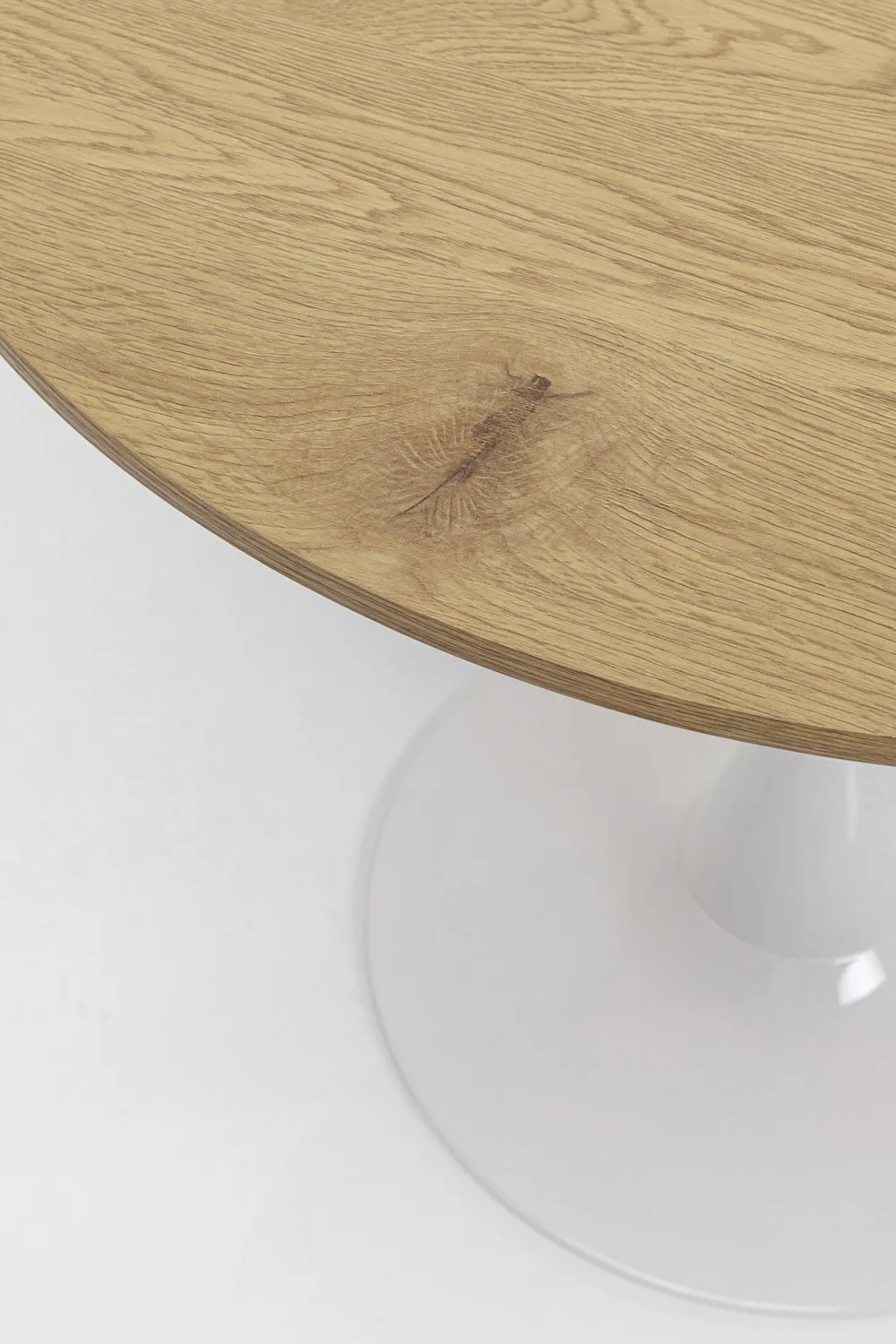 KARE Design Pöydät*Schickeria Pyöreä Ruokapöytä - Tammipinnoite, Valkoinen Ø80cm