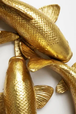 KARE Design Seinäkoristeet*School Of Koi Gold Seinäkoriste Kulta Ø102cm