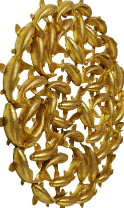 KARE Design Seinäkoristeet*School Of Koi Seinäkoriste - Kulta, Ø160cm