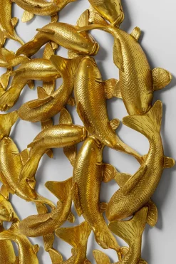 KARE Design Seinäkoristeet*School Of Koi Seinäkoriste - Kulta, Ø160cm