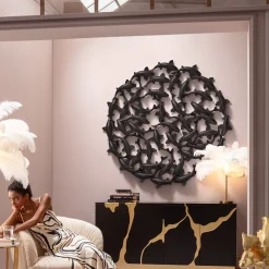 KARE Design Seinäkoristeet*School Of Koi Seinäkoriste - Musta Ø160cm