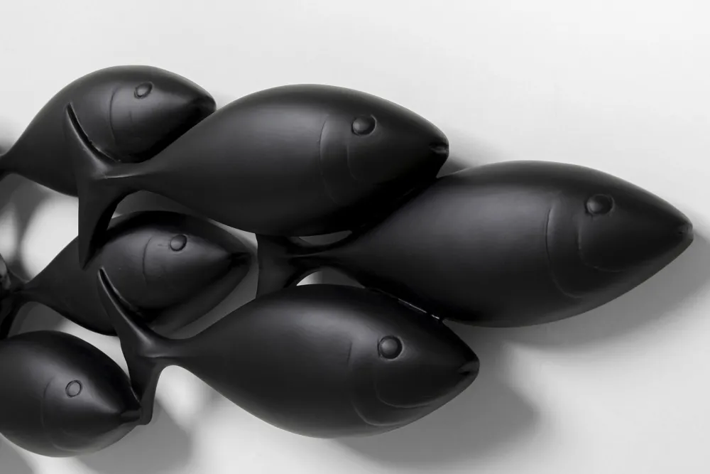 KARE Design Seinäkoristeet*School Of Tuna, Tonnikalat - Musta 181x41cm