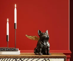 KARE Design Koriste-Esineet*Sitting Angel Dog Enkelikoira Koriste-esine, Kulta-musta