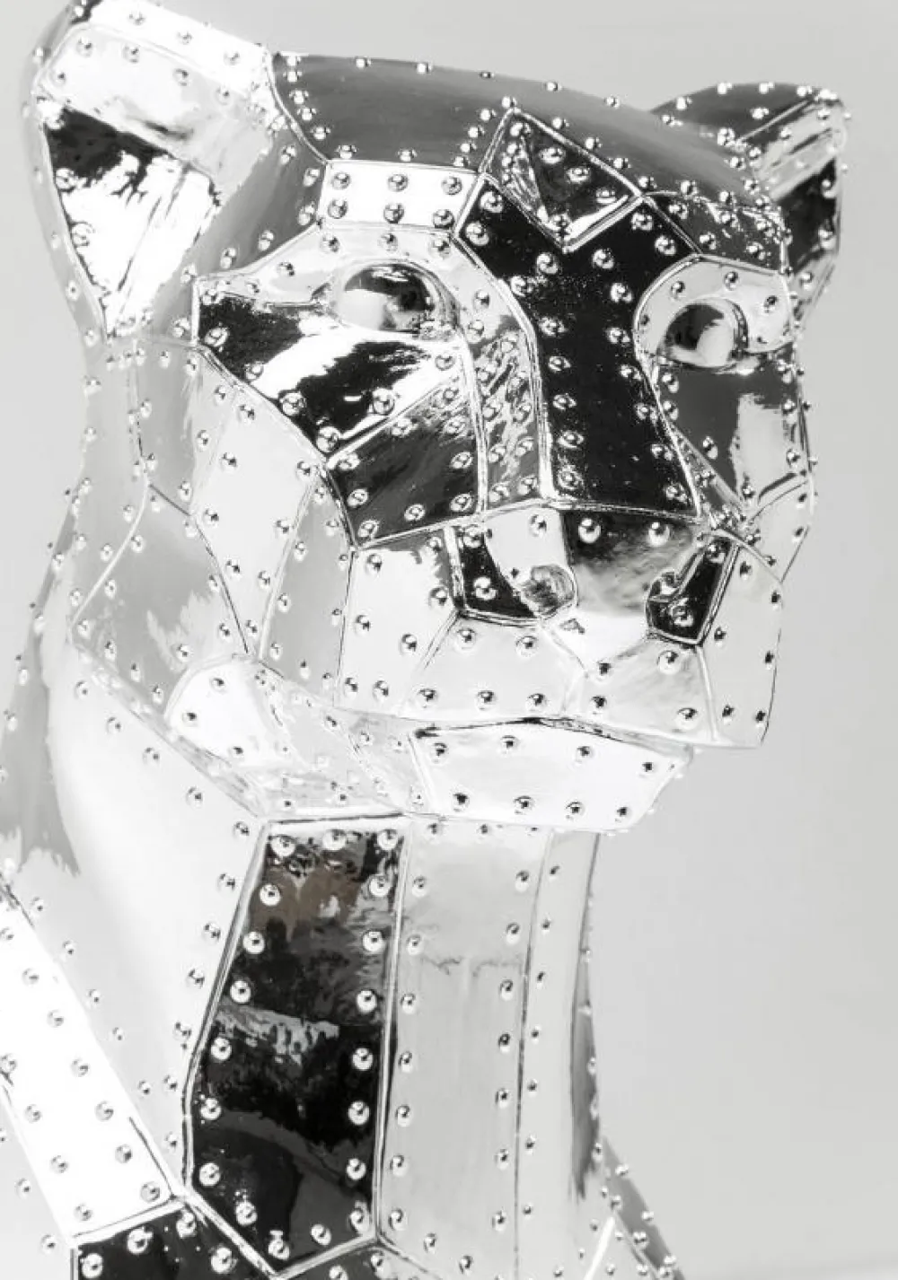 KARE Design Jalalliset Koriste-Esineet*Sitting Cat Rivet Istuva Kissa Koriste-esine, Kromi 82cm