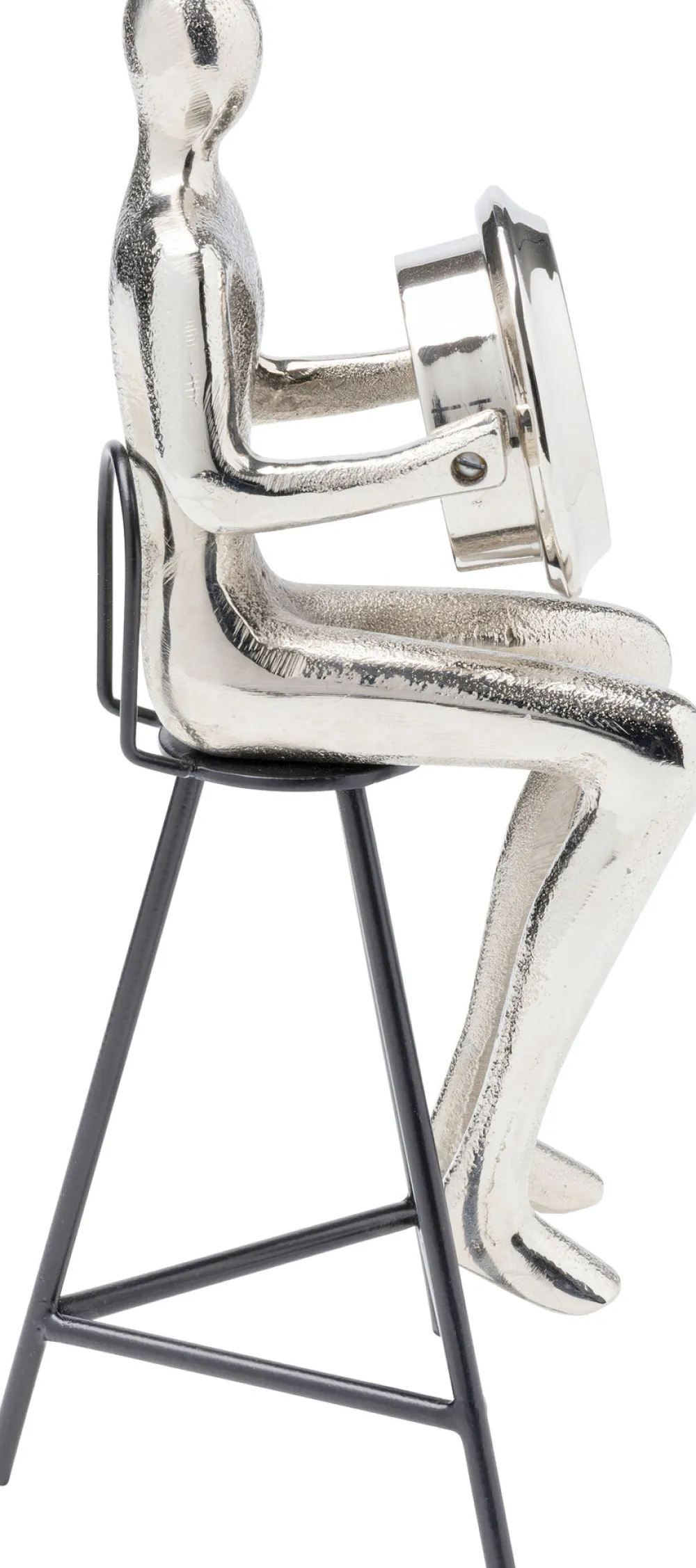 KARE Design Kellot*Sitting Man Pöytäkello, Hopea 12x31cm