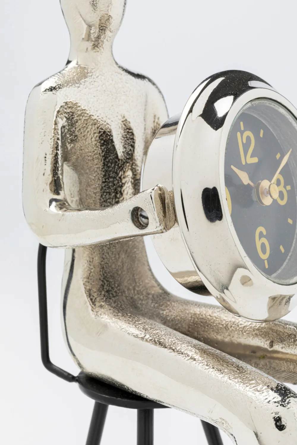 KARE Design Kellot*Sitting Man Pöytäkello, Hopea 12x31cm