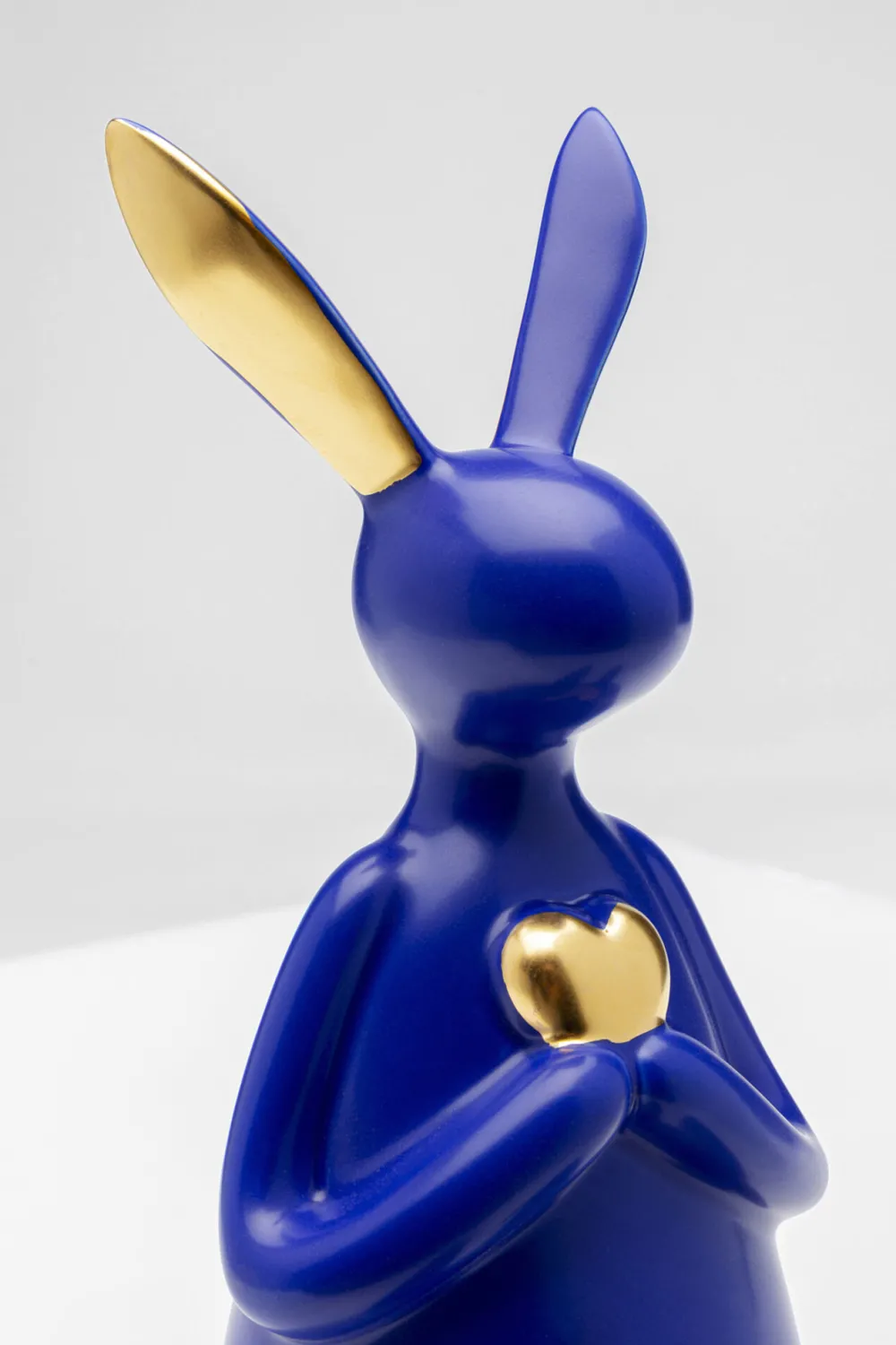 KARE Design Koriste-Esineet*Sitting Rabbit Heart Jänis, Pupu Koriste-esine Sininen 29cm