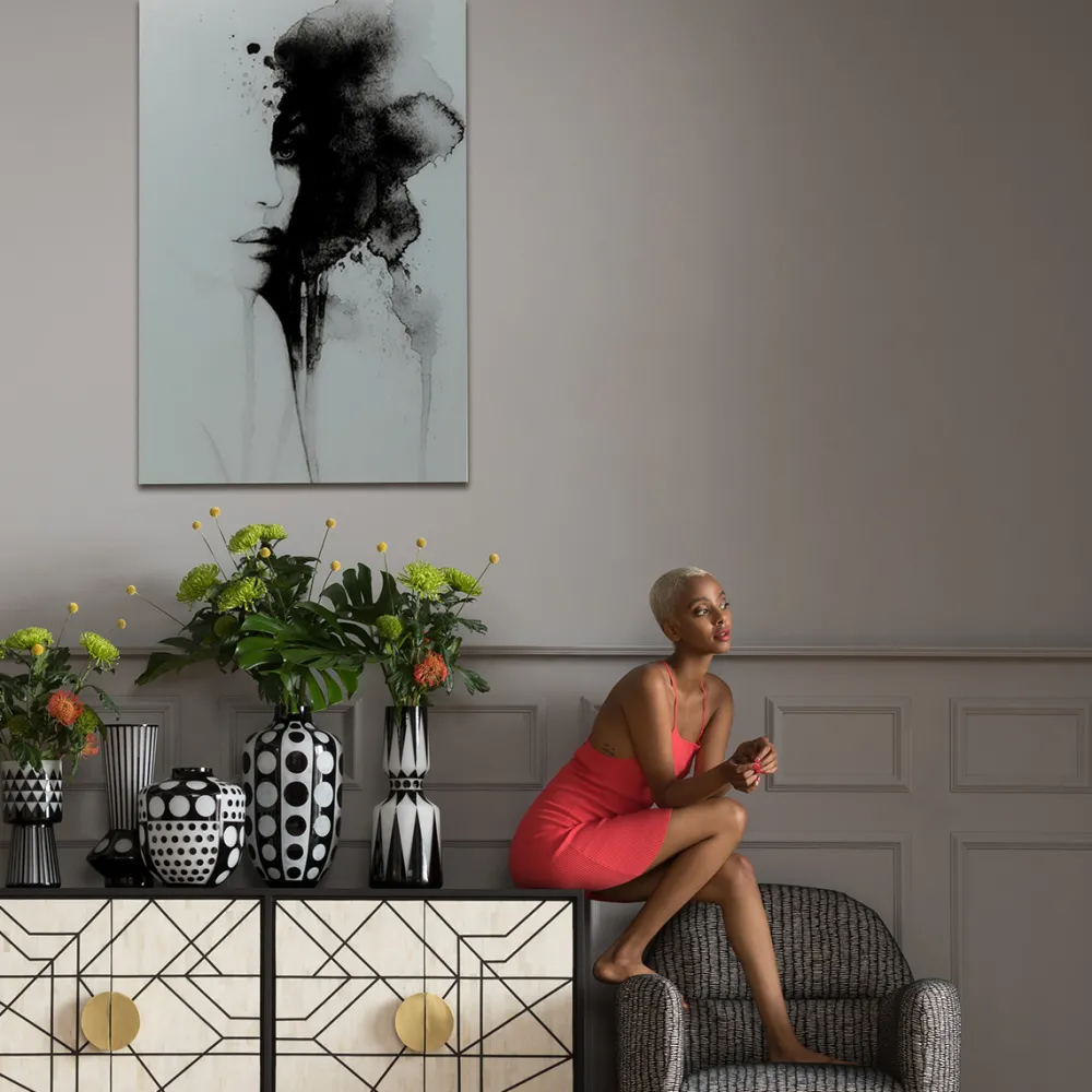 KARE Design Taulut*Smokey Face Lasitaulu 100x150cm