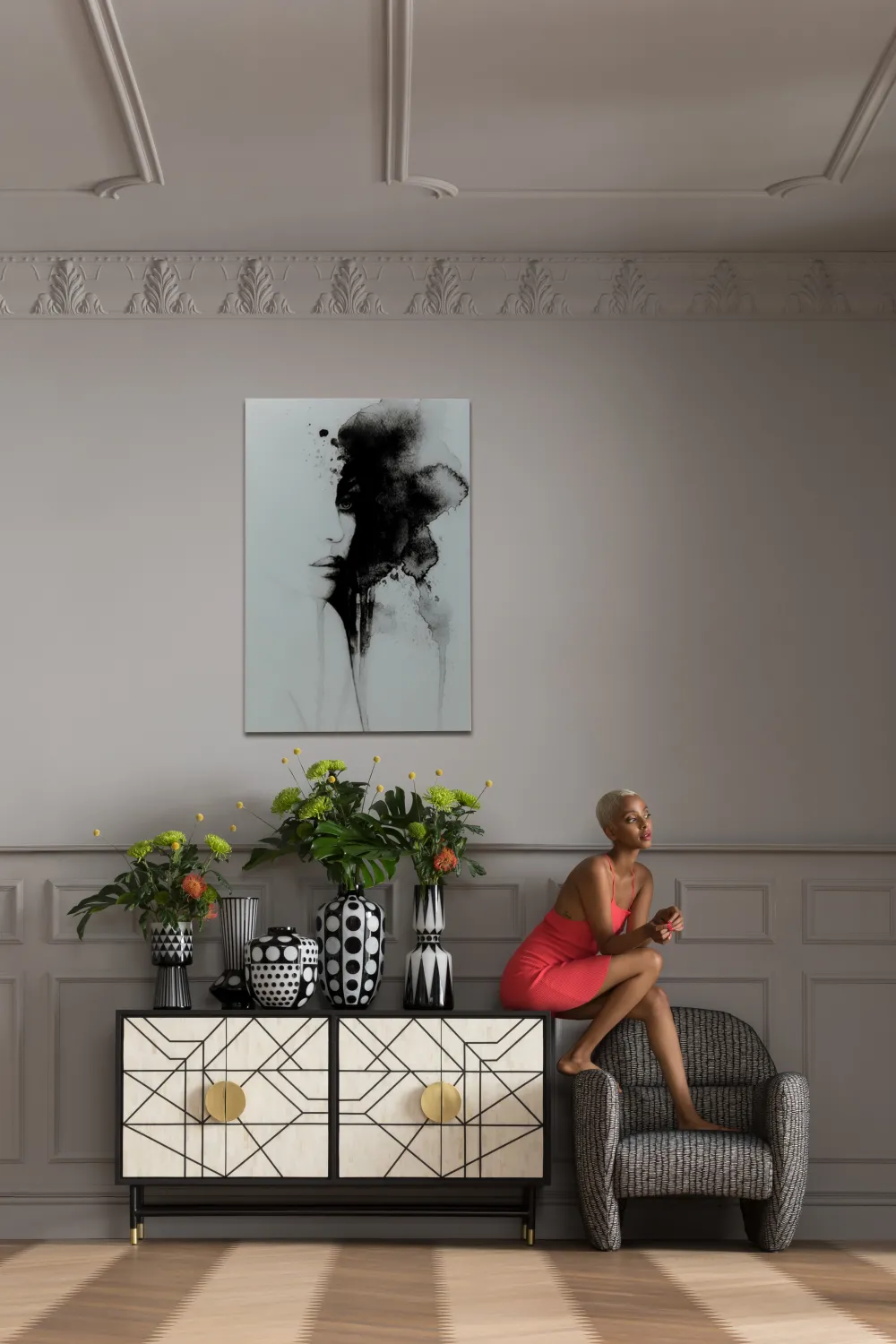 KARE Design Taulut*Smokey Face Lasitaulu 100x150cm