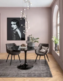 KARE Design Pöydät*Solo Marble Pöytä, Musta Ø110cm