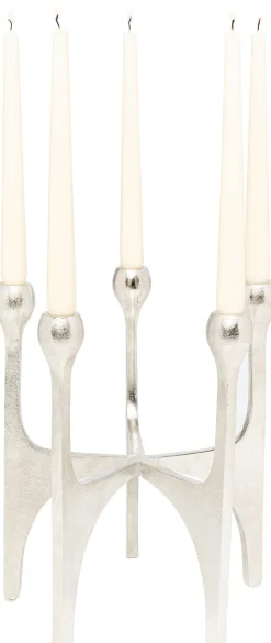 KARE Design Lyhdyt|Kynttilänjalat*Stacky Silver Kynttilänjalka, Hopea 31cm