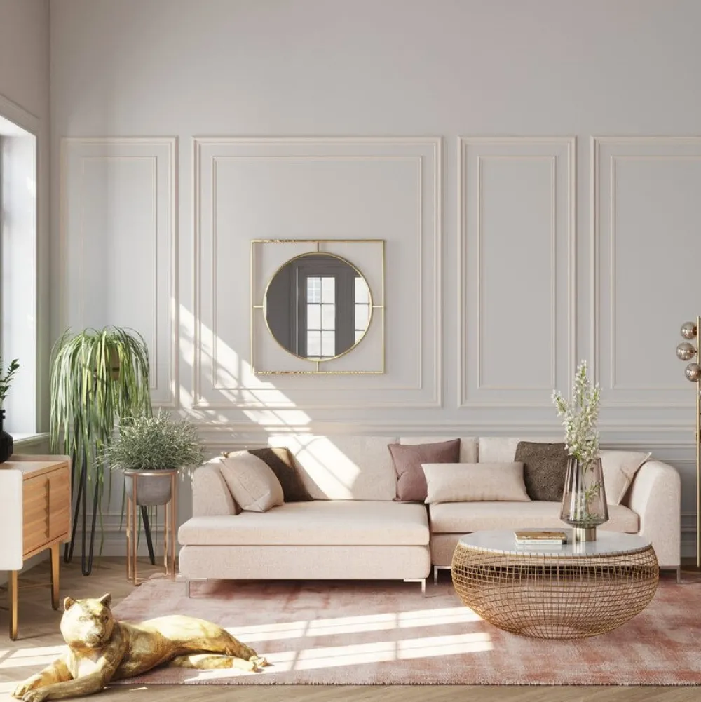 KARE Design Peilit*Stanford Frame Peili, Kulta Ø90cm