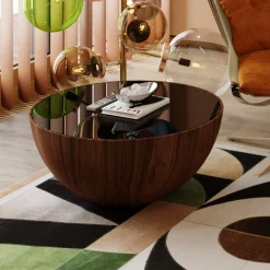 KARE Design Sohvapöydät*Tear Drops Sohvapöytä, Pähkinä Ø80cm