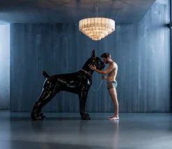 KARE Design Jalalliset Koriste-Esineet*Toto XL Iso Koira Koriste-esine, Patsas, Musta 180cm