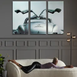 KARE Design Taulut*Triptychon Oldtimer Taulu, Musta 240x160cm