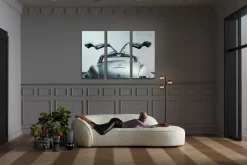 KARE Design Taulut*Triptychon Oldtimer Taulu, Musta 240x160cm