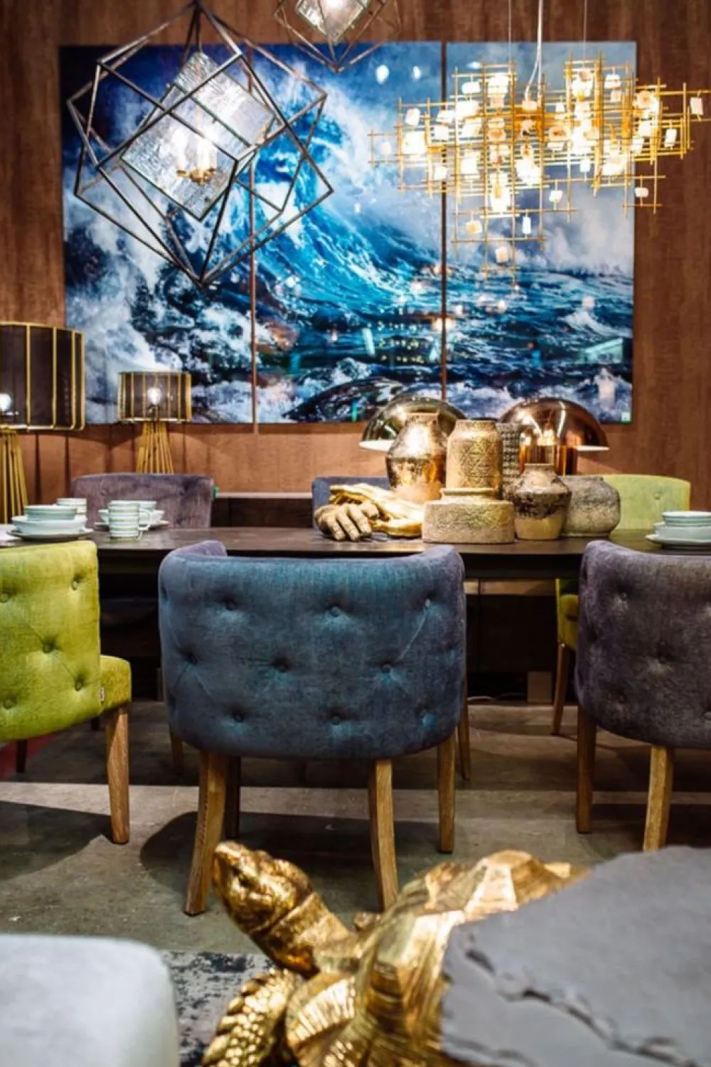 KARE Design Taulut*Triptychon Wave Aallot Lasitaulu (3/osaa)