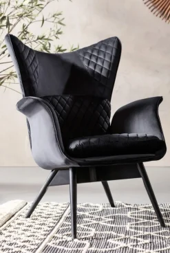 KARE Design Nojatuolit*Tudor Nojatuoli, Samettia, Musta