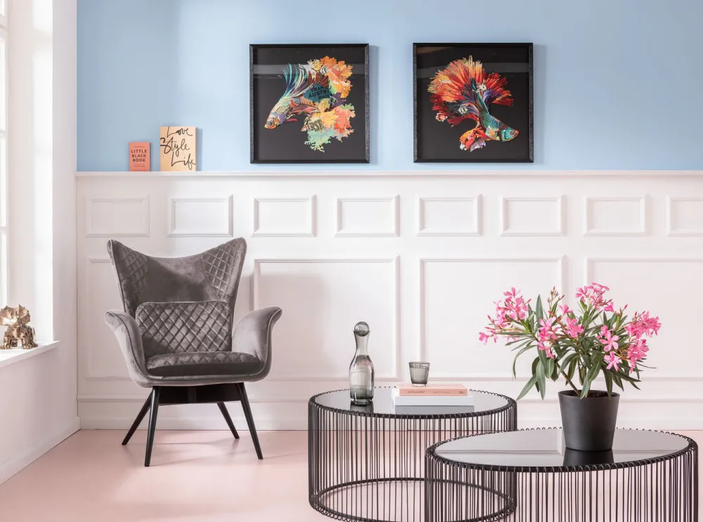 KARE Design Nojatuolit*Tudor Nojatuoli, Samettia, Hopeanharmaa