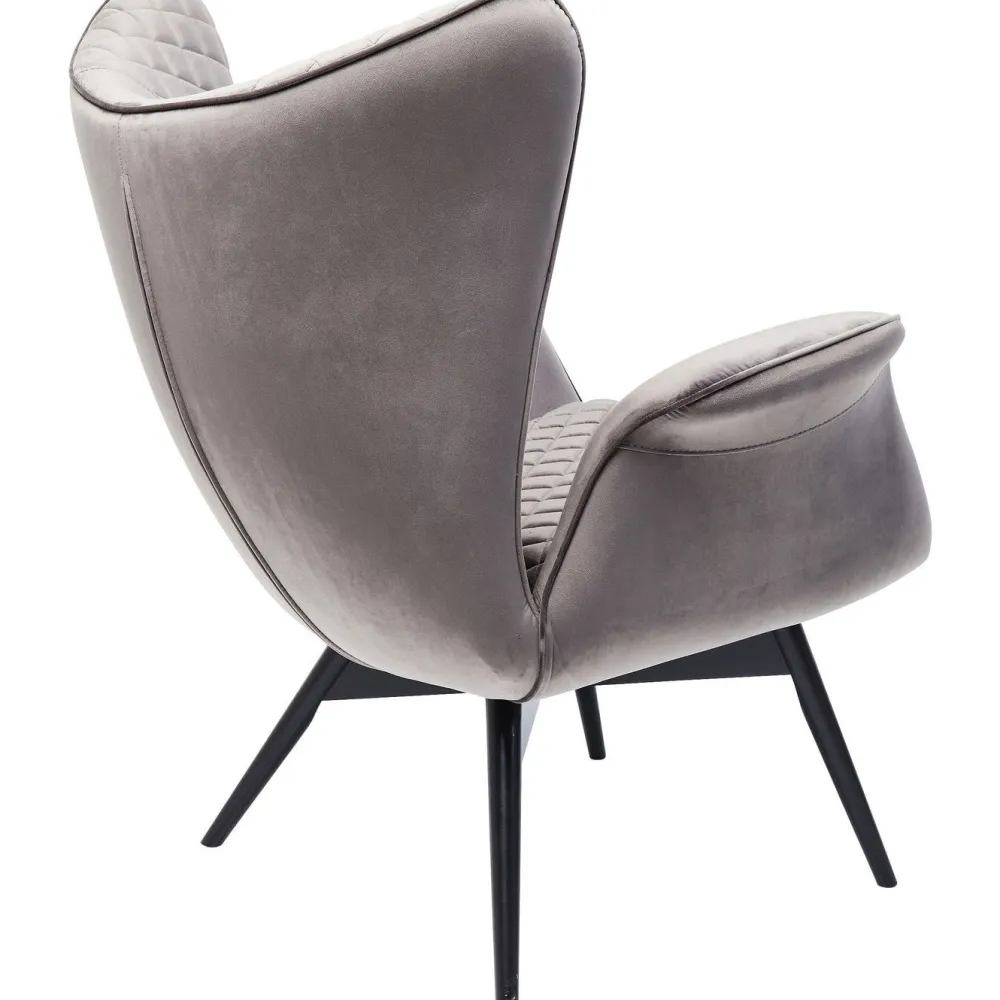 KARE Design Nojatuolit*Tudor Nojatuoli, Samettia, Hopeanharmaa