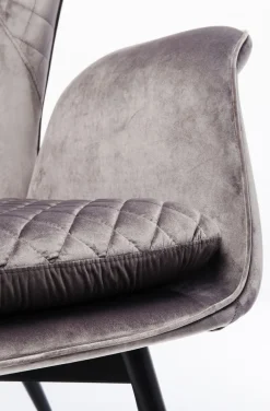 KARE Design Nojatuolit*Tudor Nojatuoli, Samettia, Hopeanharmaa