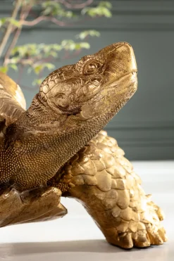 KARE Design Jalalliset Koriste-Esineet*Turtle Gold Medium Kilpikonna, Koriste-esine, Kulta 40cm